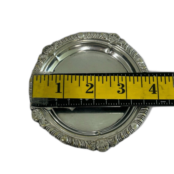 Vintage Drink Coasters Bechard Chicago Set of 6 Silver Plated Decorative - Picture 5 of 10